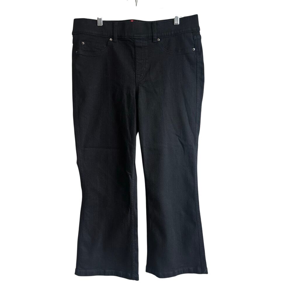 Spanx Shape Everywhere Kick Flare Crop Pull On Jeans Black XL Petite